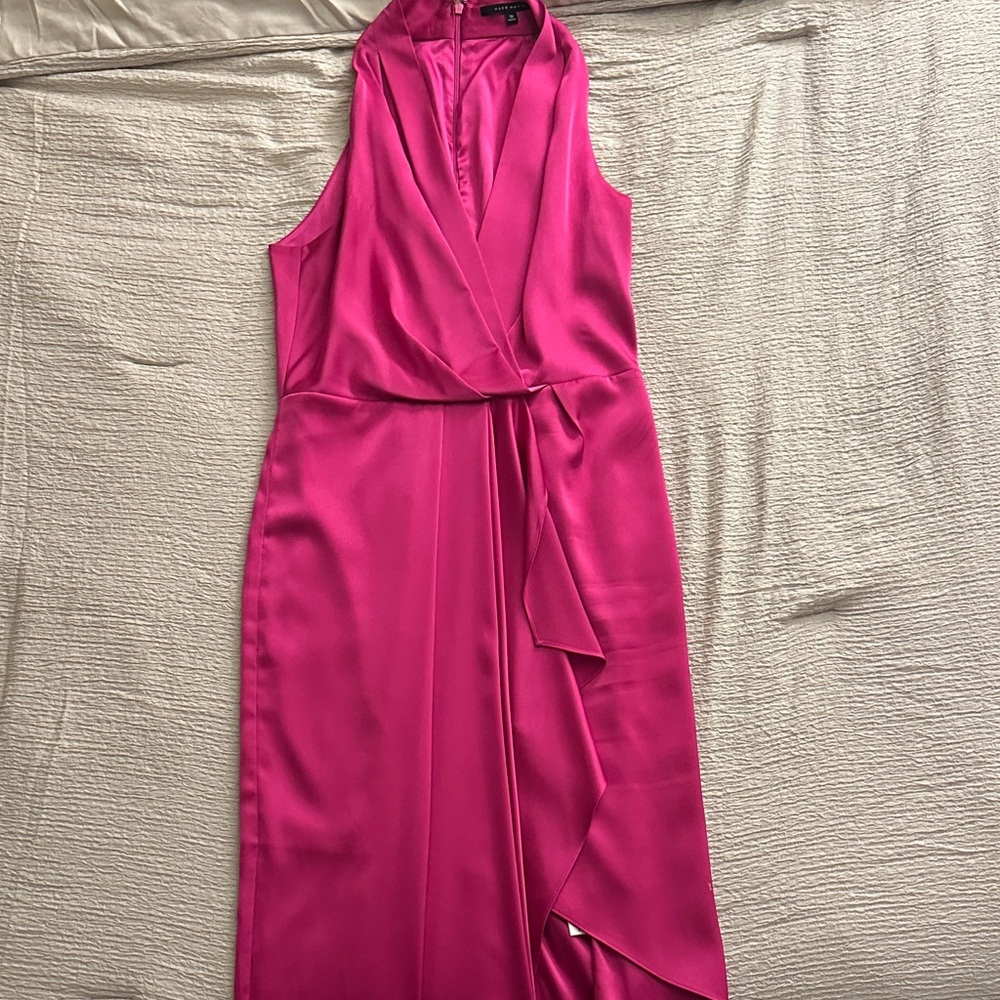 Alex Marie Fuchsia Asymmetrical Dress